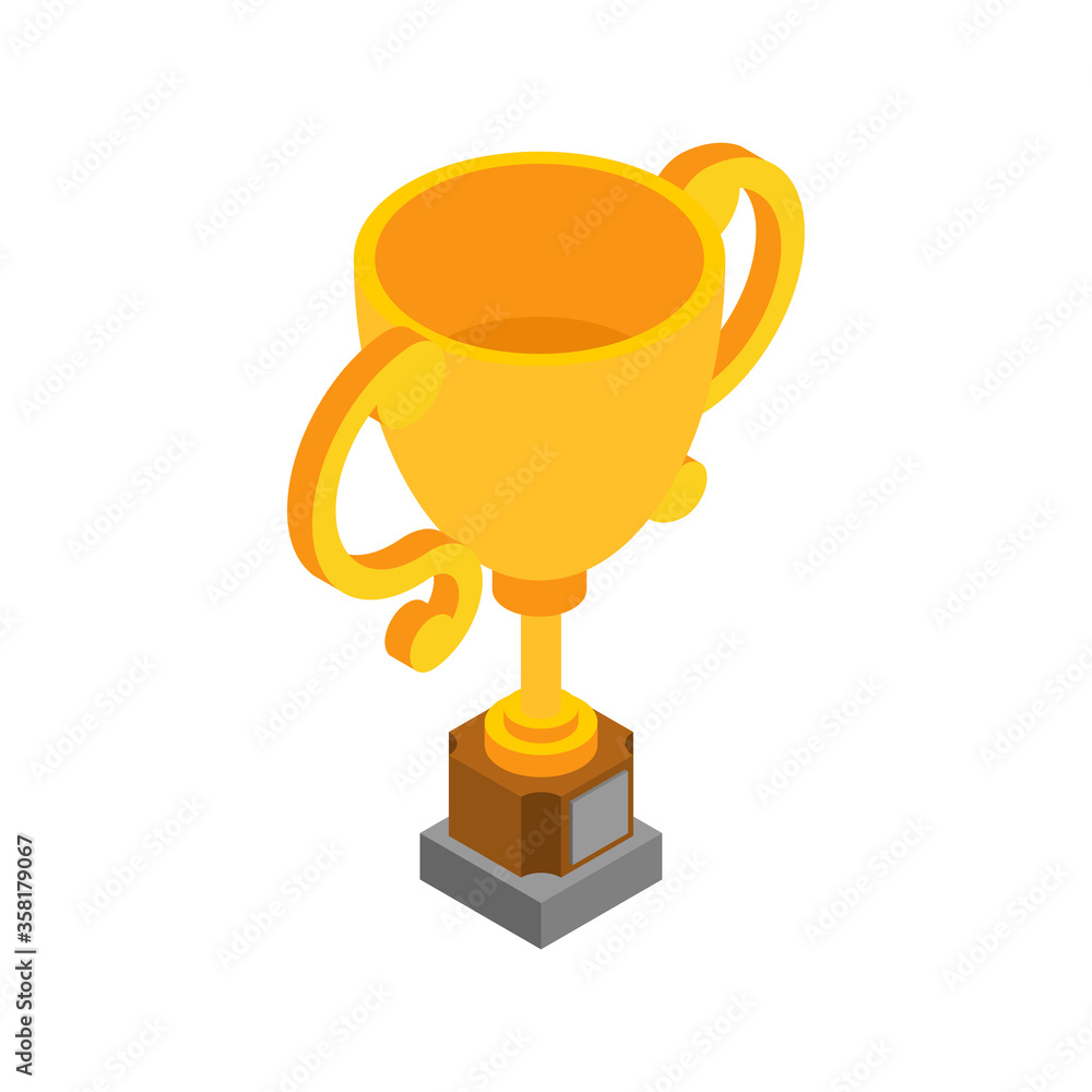 Gold cup isolated. Golden goblet. Achievement reward. vector illustration Gold cup isolated. Golden goblet. Achievement reward. vector illustration