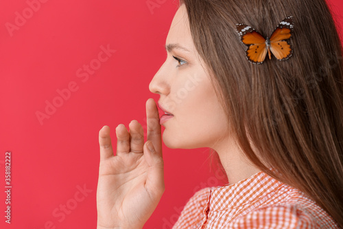 Beautiful young woman with ...