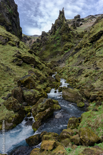 Incredible mountainous landscape in South Iceland. 
