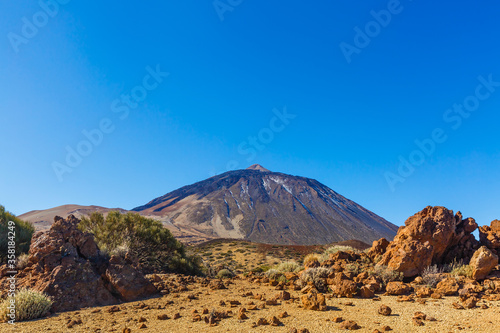 Lava flow around Mount Teide volcano, Teide National Park, Tenerife, Canary Islands, Spain