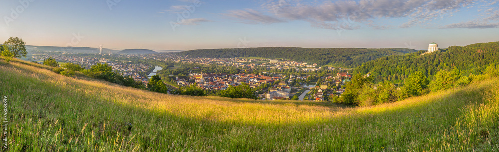 Panoramic view of the historic city of Kelheim in the Altmühl Valley in Germany