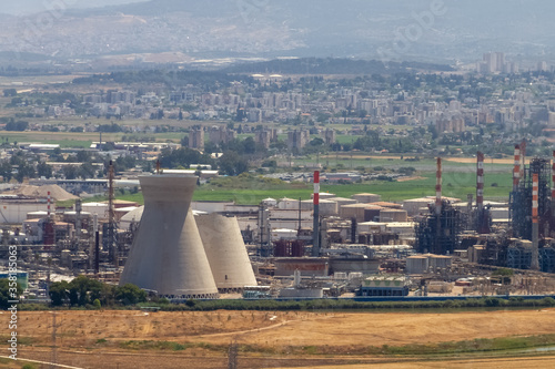 Collapsed Cooling tower, one of two Iconic Cooling towers of Haifa 
