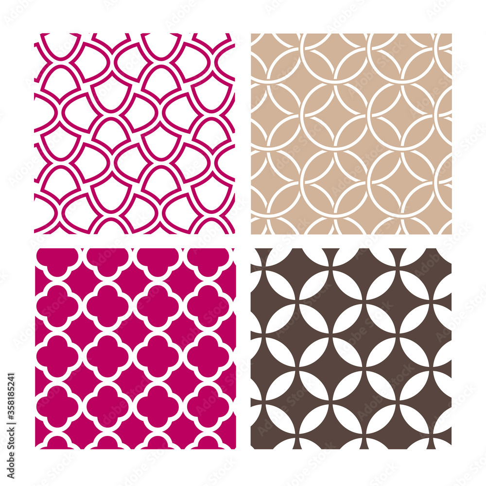abstract damask set pattern vector