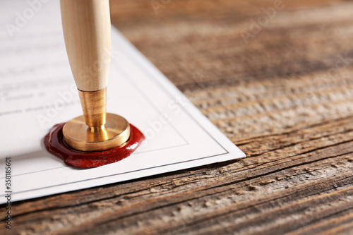 Document with notary public...