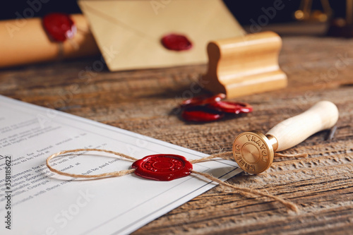 Document with notary public...