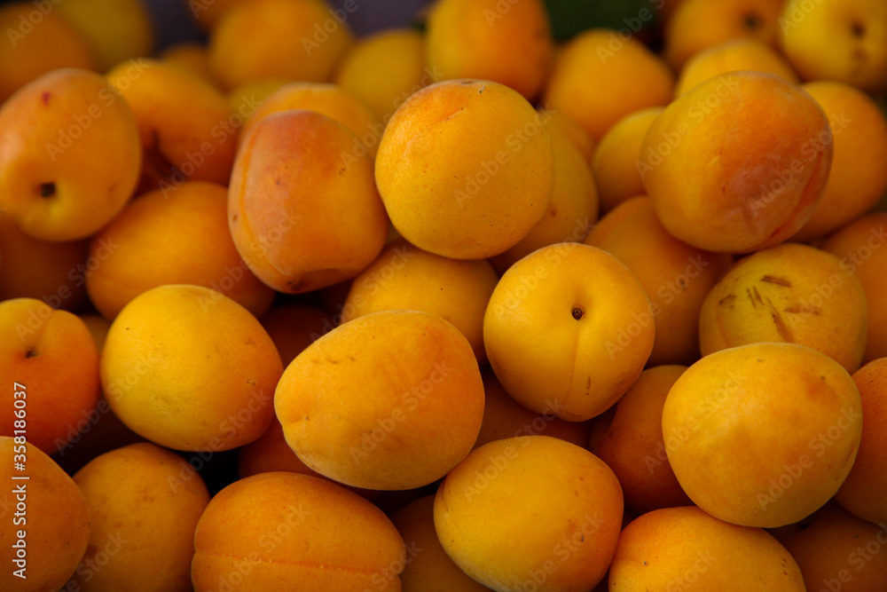 Yellow plums and abricots in the market Yellow plums and abricots in the market
