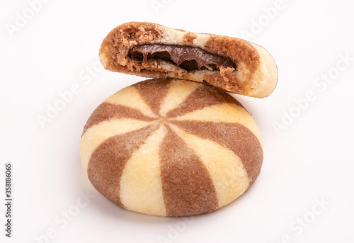 Cookies with Chocolate Filling. Isolated on background. Clipping path