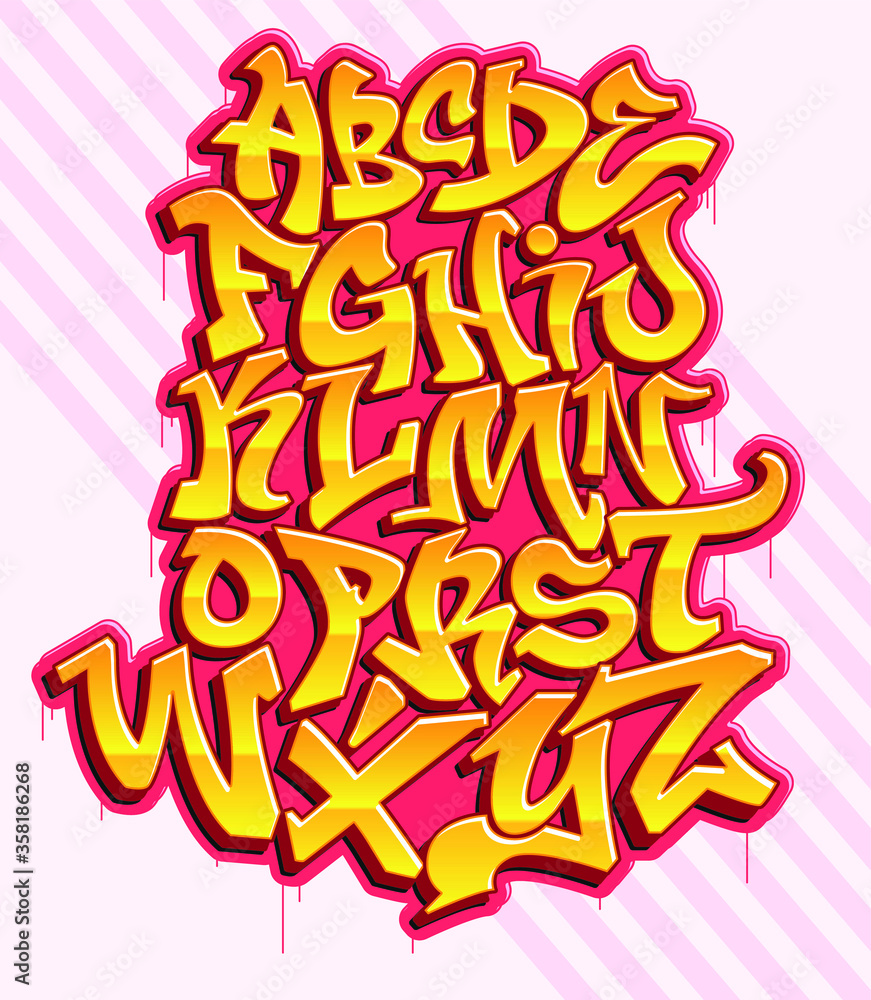 Fototapeta premium Street Based Graffiti Font / Alphabet