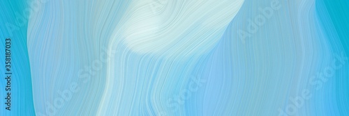 abstract and smooth elegant graphic with waves. modern soft swirl waves background illustration with sky blue, dark turquoise and pale turquoise color