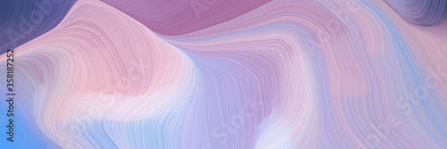abstract and smooth landscape orientation graphic with waves. elegant curvy swirl waves background design with pastel violet, thistle and steel blue color
