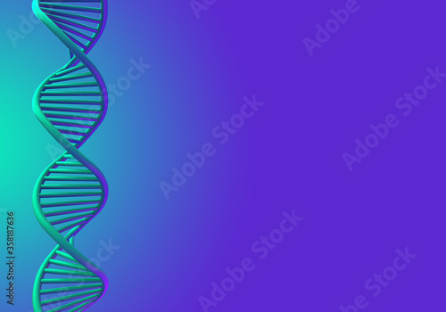 Abstract DNA structure 3d illustration