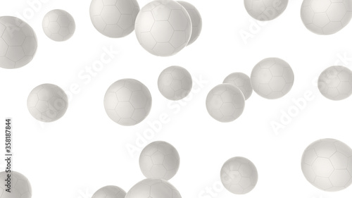 3D rendering Isolated Soccer Balls with white background