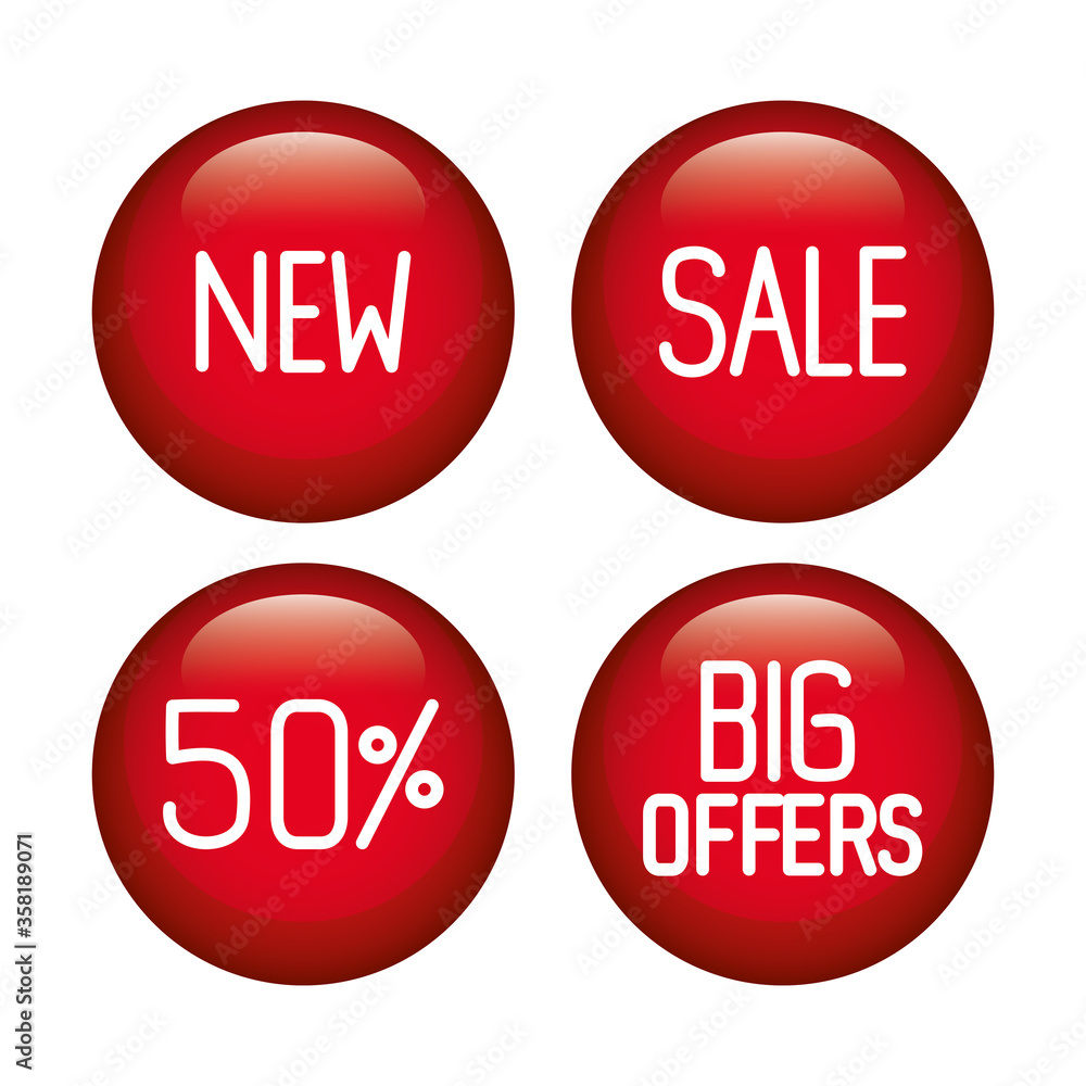 buttons big offers, sale promotion, set collection vector illustration design buttons big offers, sale promotion, set collection vector illustration design