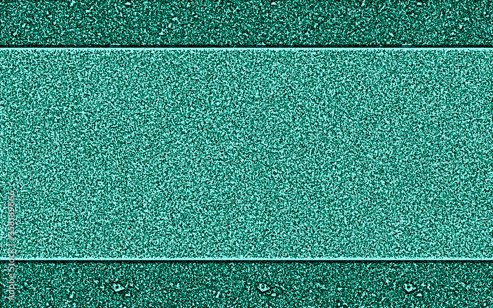Fototapeta premium Teal granite background graphic with darker top and bottom border, blank area with space for your text