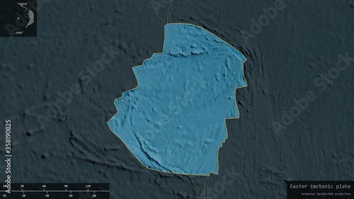 Easter tectonic plate - composition. Satellite photo