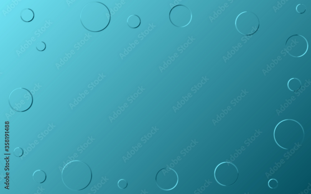 Blue background graphic with 3D polka dots forming a frame around a blank area with space for text, copy
