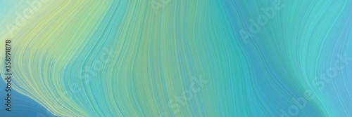 colorful and elegant vibrant abstract art waves graphic with elegant curvy swirl waves background illustration with medium aqua marine, ash gray and dark sea green color