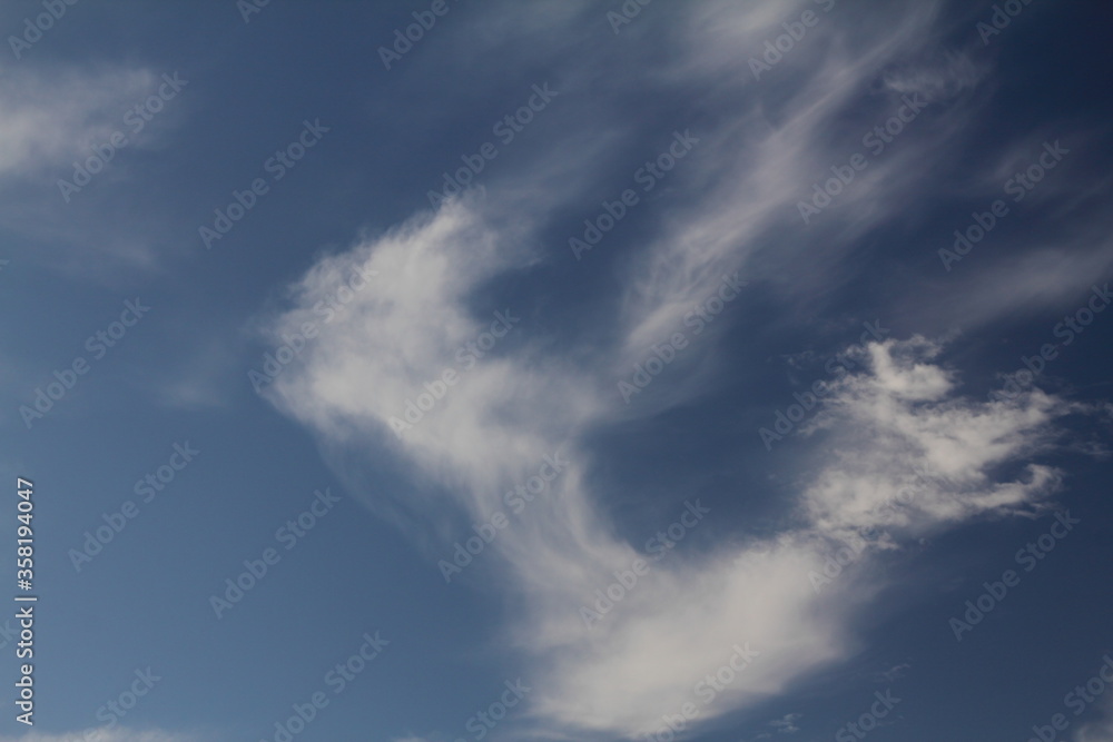 Fototapeta premium The vast blue sky and clouds sky. blue sky background with tiny clouds.