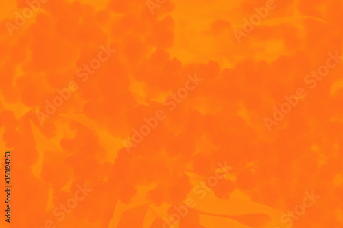 Orange gradient abstract patchy background with plants patern © kvitkanastroyu