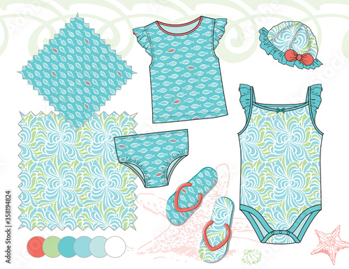 AS_Baby_Toddler_Girl_Swimwear_illustration_Abstract_Ichthys_Floral_Pattern_Aqua_Green_Background