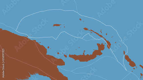 North Bismarck tectonic plate - outlined. Pattern photo