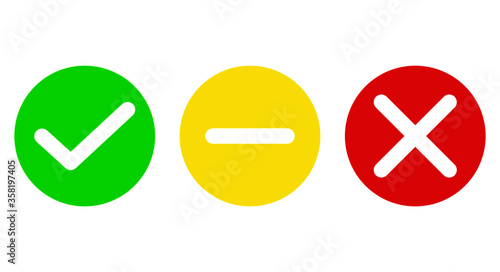 tick / check sign icons for customer satisfaction, availability, pros and cons, rating, survey, infographic usage	