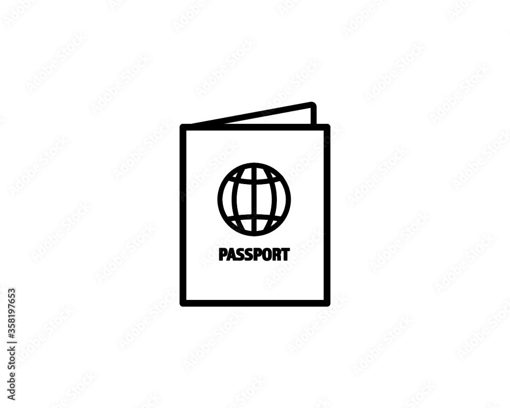 passport icon isolated on white background from airport style. passport icon trendy and modern passport symbol for logo, web, app, UI. passport icon simple sign. 