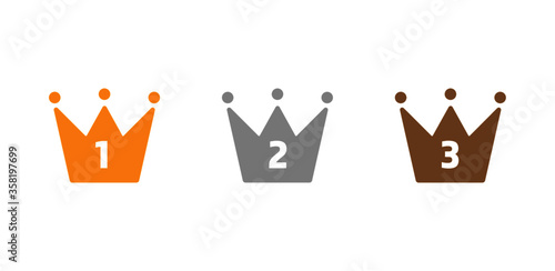 crown icon on white background - crown icon trendy and modern medal symbol for logo, web, app, UI. Ranking, popularity, customer satisfaction, competition concept