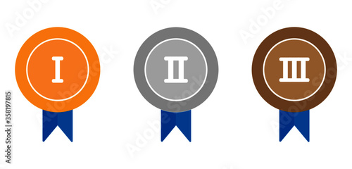 medal icon on white background - medal icon trendy and modern medal symbol for logo, web, app, UI. Ranking, popularity, customer satisfaction, competition concept