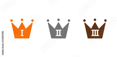 crown icon on white background - crown icon trendy and modern medal symbol for logo, web, app, UI. Ranking, popularity, customer satisfaction, competition concept