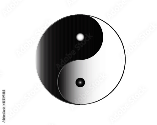 yin yang vector icon, taoistic symbol of harmony and balance - religion, philosophy, meditation concept	