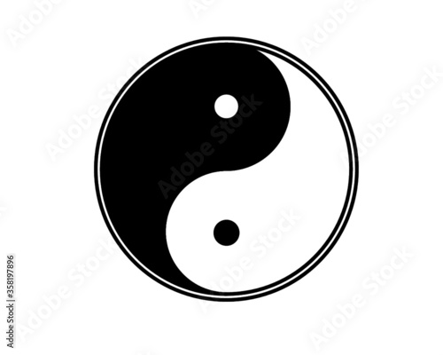 yin yang vector icon, taoistic symbol of harmony and balance - religion, philosophy, meditation concept	