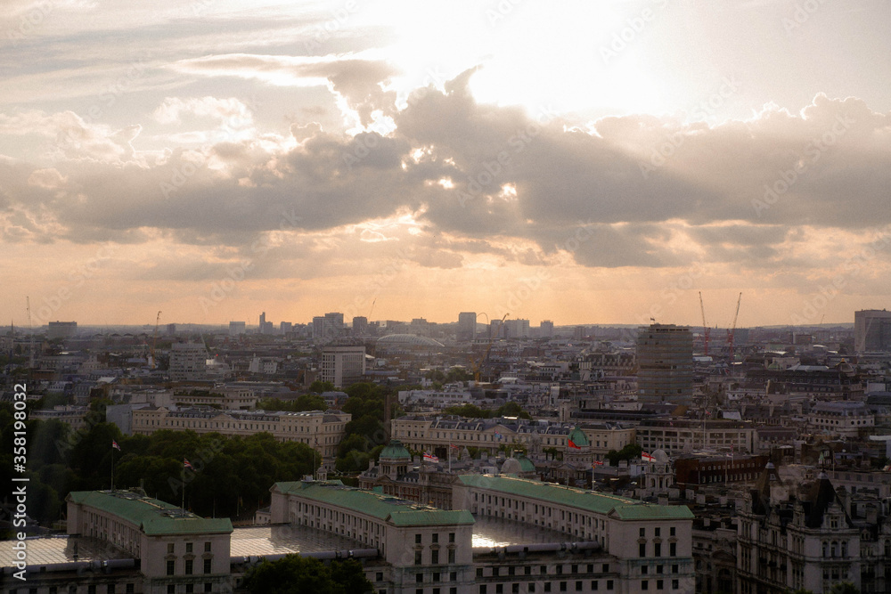 View over London, city of London England.