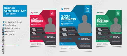 Creative and clean business conference flyer template