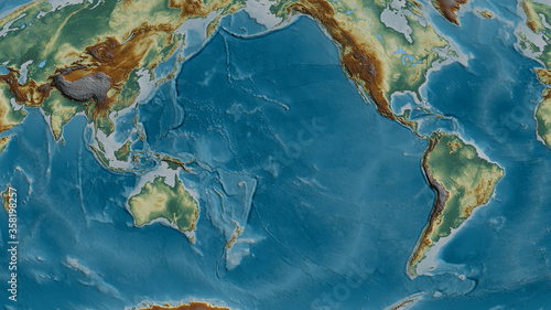 Fototapeta Naklejka Na Ścianę i Meble -  Pacific tectonic plate - raster. Relief