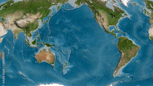 Fototapeta Naklejka Na Ścianę i Meble -  Pacific tectonic plate - raster. Satellite