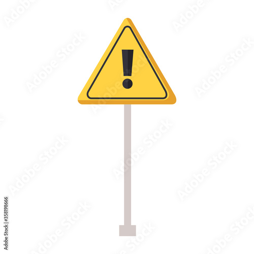 Isolated construction warning road sign vector design