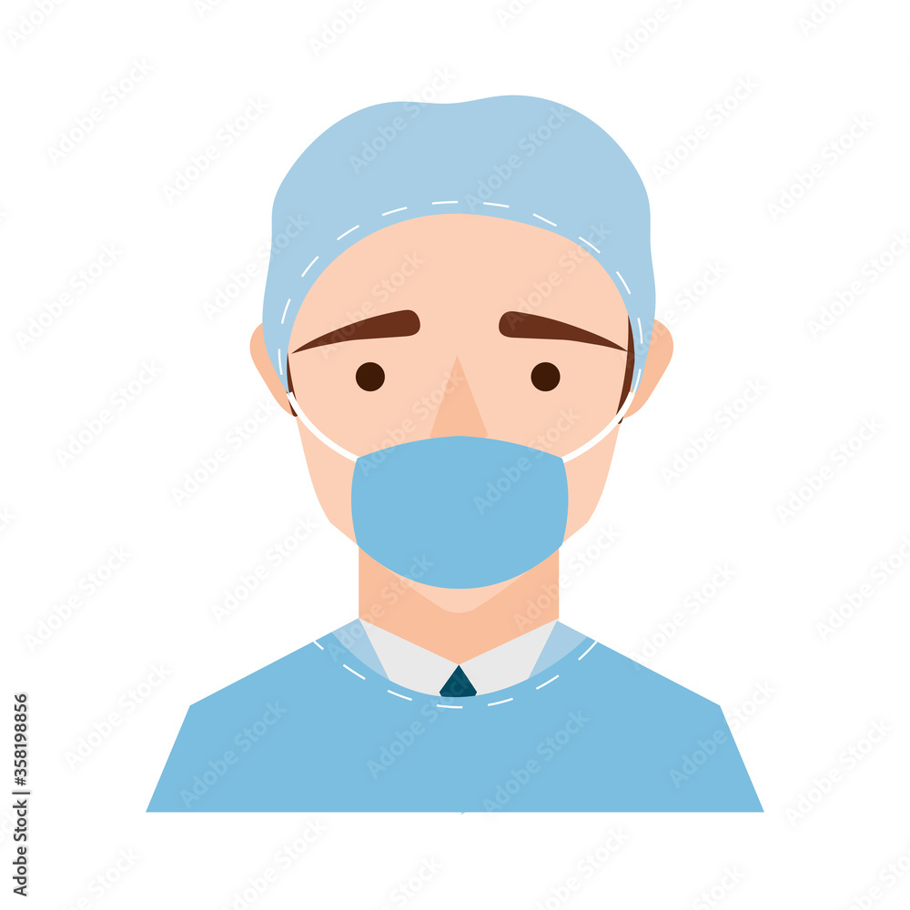 male doctor with uniform and mask vector design male doctor with uniform and mask vector design