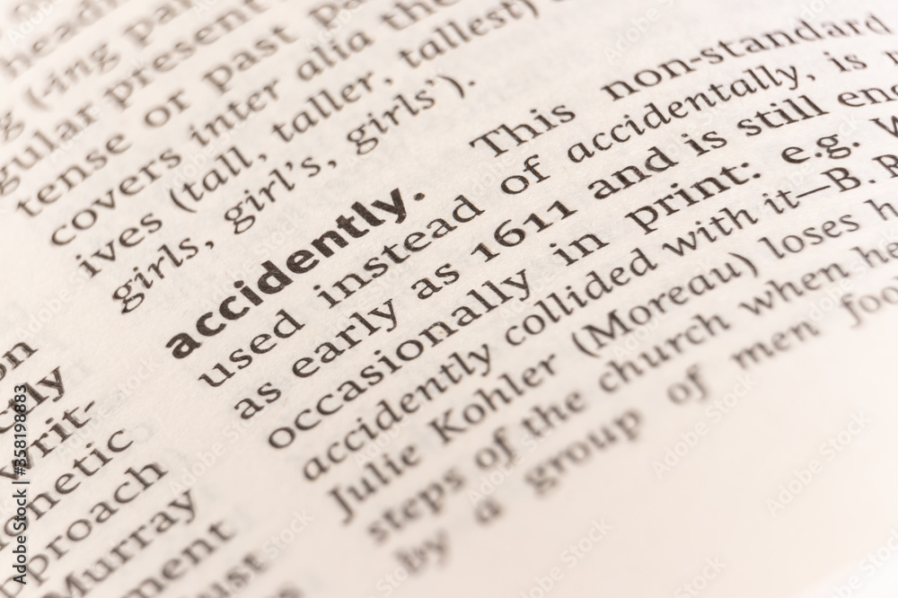 Dictionary definition of the word accidently Dictionary definition of the word accidently