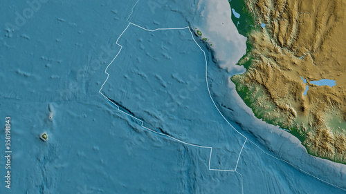 Rivera tectonic plate - outlined. Physical