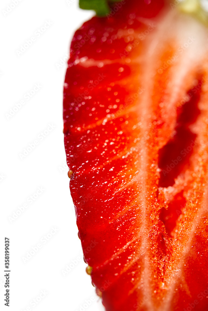 Fresh halved strawberry isolated on white background with clipping path Fresh halved strawberry isolated on white background with clipping path