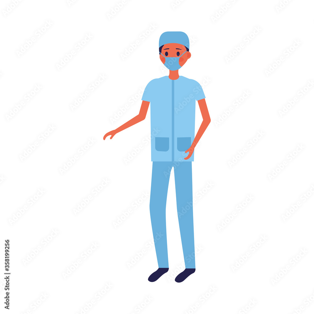 male doctor with uniform and mask vector design male doctor with uniform and mask vector design