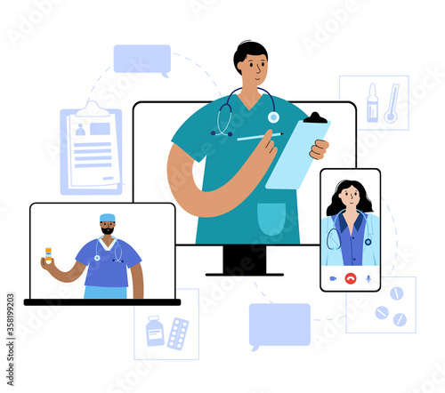 Online clinic and doctor concept