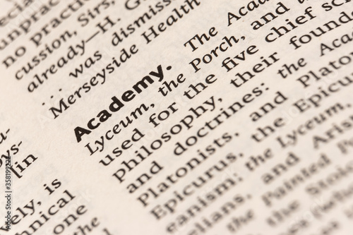 Dictionary definition of the word academy