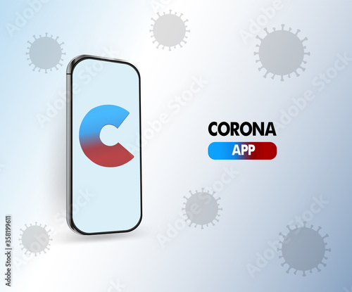 corona app. Corona warn app . Corona-Warn-App. mobile phone application for covid virus