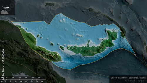 South Bismarck tectonic plate - composition. Satellite photo