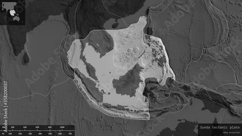 Sunda tectonic plate - composition. Bilevel photo