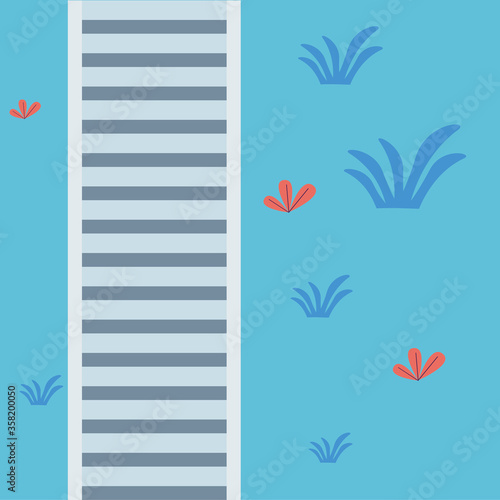 Park staris with leaves vector design