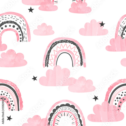 Seamless pattern with pink ...