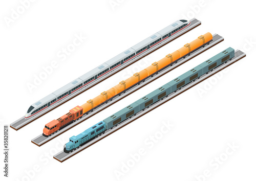 Various types of train circuits on track
